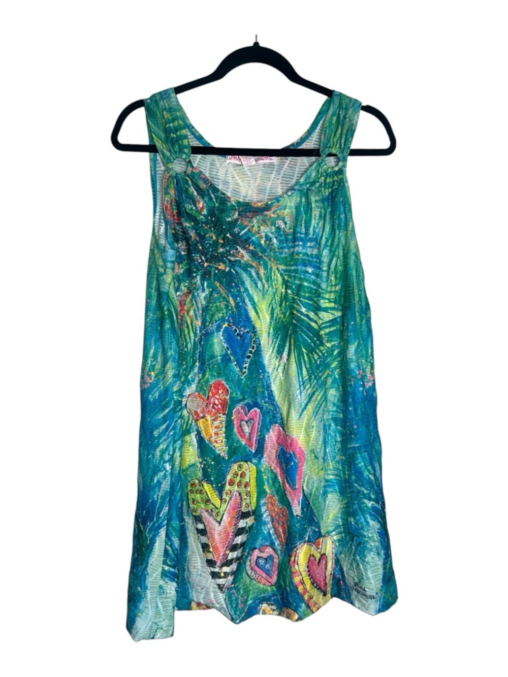 Leoma Lovegrove Tropical Art Heart Cover Up Coastal Sleeveless Beachwear